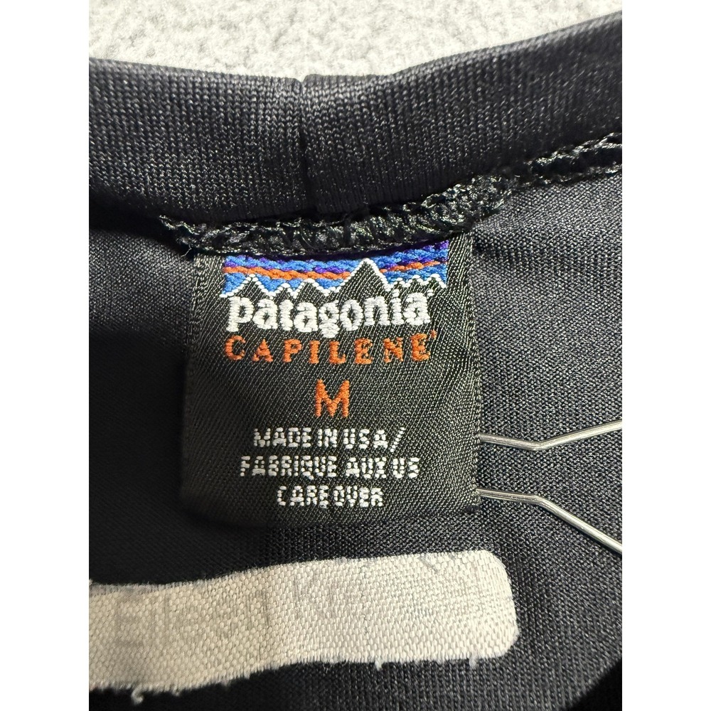Vintage Patagonia Capilene Shirt Mens Medium Black Long Sleeve Baselayer Top - Picture 3 of 8